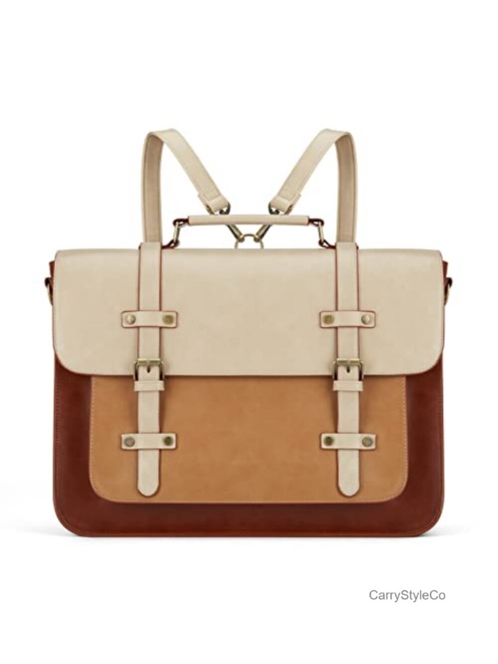 ECOSUSI Vegan Leather Laptop Bag Convertible Briefcase Backpack 15.6 inch